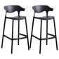 Scandinavian Stackable Milk Tea Shop Stool Matte Finish Plastic Barstool Black 2 Piece Set Bar Stool(30"H) Clearhalo 'Bar Furniture' 'Bar Stools' 'bar_stools' 'furn' 'furn_bar_stools' 'Furniture' 'furniture_bar_stools' 'Kitchen & Dining Furniture' 4875836