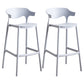 Scandinavian Stackable Milk Tea Shop Stool Matte Finish Plastic Barstool Light Gray 2 Piece Set Bar Stool(30"H) Clearhalo 'Bar Furniture' 'Bar Stools' 'bar_stools' 'furn' 'furn_bar_stools' 'Furniture' 'furniture_bar_stools' 'Kitchen & Dining Furniture' 4875838