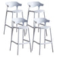 Scandinavian Stackable Milk Tea Shop Stool Matte Finish Plastic Barstool Light Gray 4 Piece Set Bar Stool(30"H) Clearhalo 'Bar Furniture' 'Bar Stools' 'bar_stools' 'furn' 'furn_bar_stools' 'Furniture' 'furniture_bar_stools' 'Kitchen & Dining Furniture' 4875856