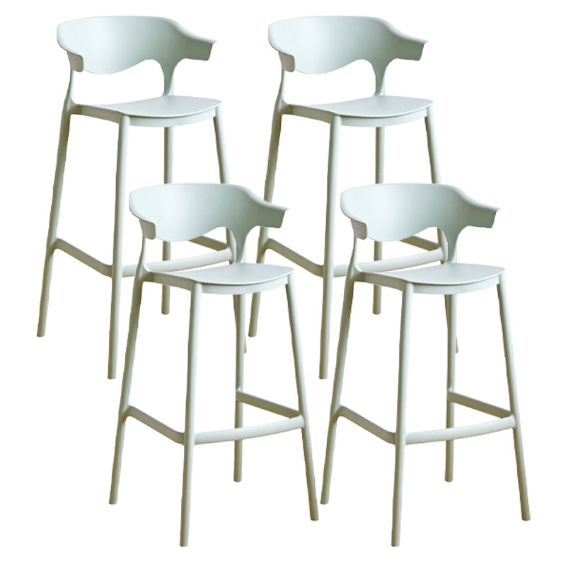 Scandinavian Stackable Milk Tea Shop Stool Matte Finish Plastic Barstool Green 4 Piece Set Bar Stool(30"H) Clearhalo 'Bar Furniture' 'Bar Stools' 'bar_stools' 'furn' 'furn_bar_stools' 'Furniture' 'furniture_bar_stools' 'Kitchen & Dining Furniture' 4875859