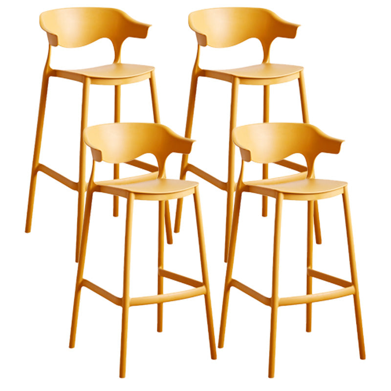 Scandinavian Stackable Milk Tea Shop Stool Matte Finish Plastic Barstool Ginger 4 Piece Set Bar Stool(30"H) Clearhalo 'Bar Furniture' 'Bar Stools' 'bar_stools' 'furn' 'furn_bar_stools' 'Furniture' 'furniture_bar_stools' 'Kitchen & Dining Furniture' 4875862
