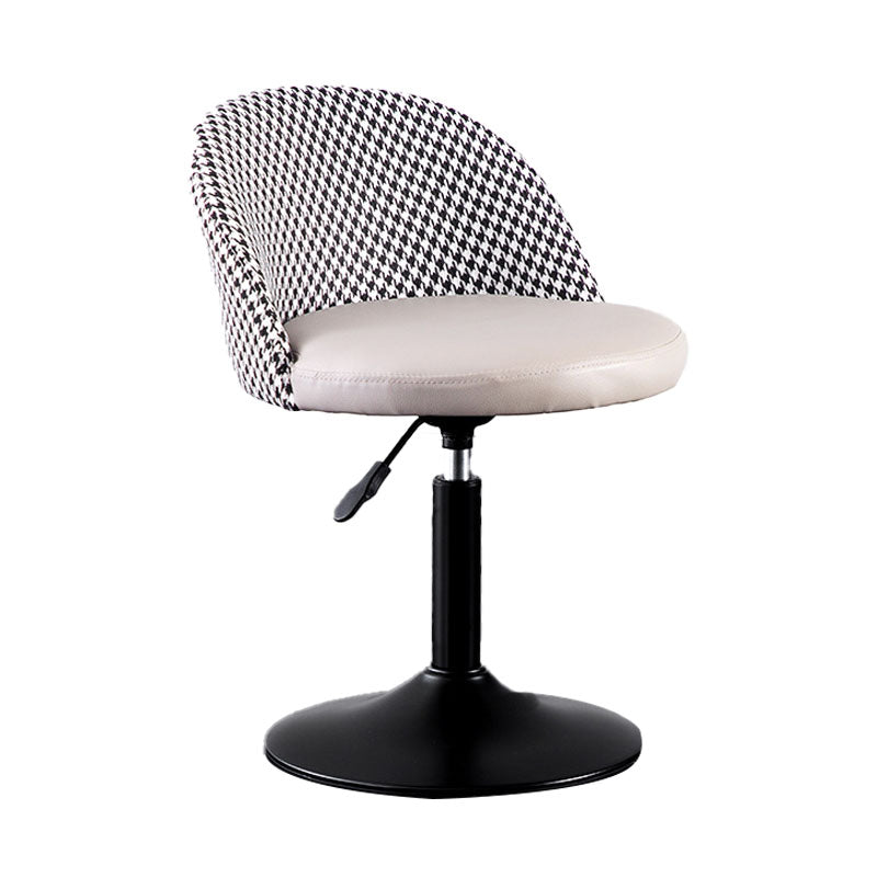 Contemporary Adjustable Height Footrest Barstool Matte Finish Upholstered Stool Grey 1 Piece Short Stool(22"H) Clearhalo 'Bar Furniture' 'Bar Stools' 'bar_stools' 'Furniture' 'furniture_bar_stools' 'Kitchen & Dining Furniture' 4875866