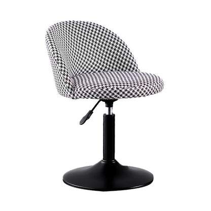 Contemporary Adjustable Height Footrest Barstool Matte Finish Upholstered Stool Black White 1 Piece Short Stool(22"H) Clearhalo 'Bar Furniture' 'Bar Stools' 'bar_stools' 'Furniture' 'furniture_bar_stools' 'Kitchen & Dining Furniture' 4875867