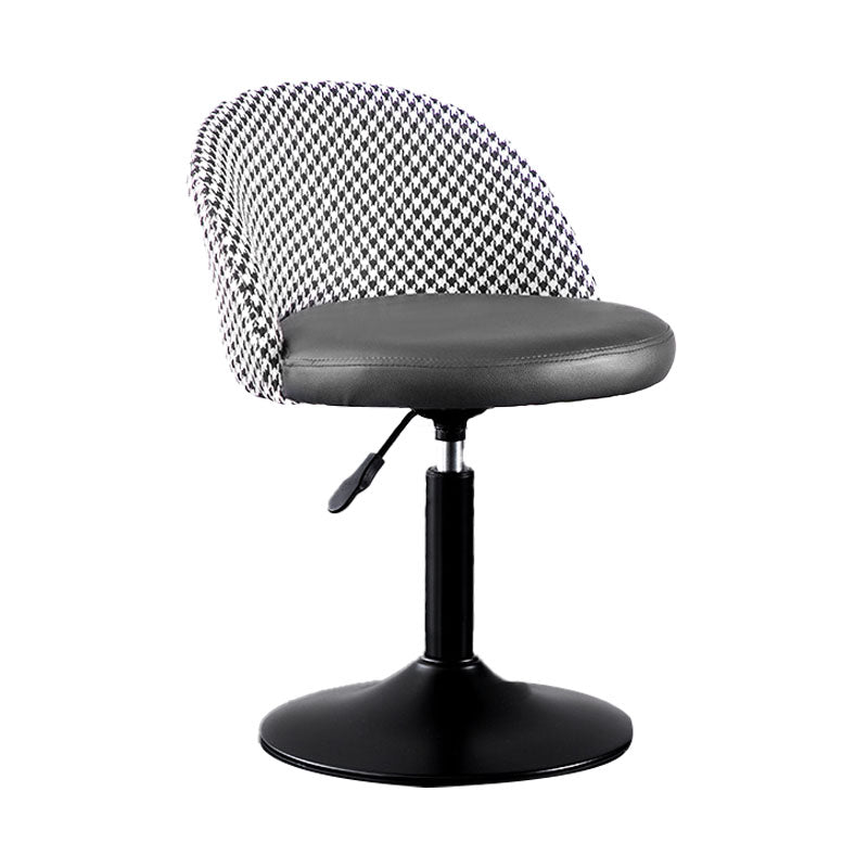 Contemporary Adjustable Height Footrest Barstool Matte Finish Upholstered Stool Black 1 Piece Short Stool(22"H) Clearhalo 'Bar Furniture' 'Bar Stools' 'bar_stools' 'Furniture' 'furniture_bar_stools' 'Kitchen & Dining Furniture' 4875870