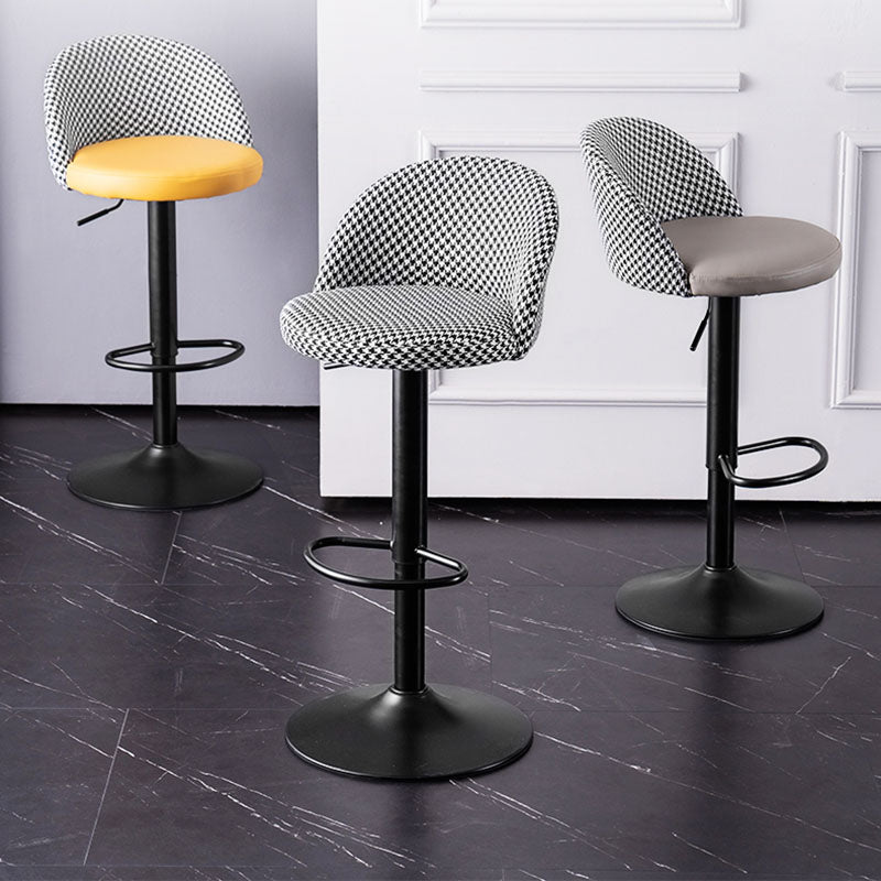 Contemporary Adjustable Height Footrest Barstool Matte Finish Upholstered Stool Clearhalo 'Bar Furniture' 'Bar Stools' 'bar_stools' 'Furniture' 'furniture_bar_stools' 'Kitchen & Dining Furniture' 4875872