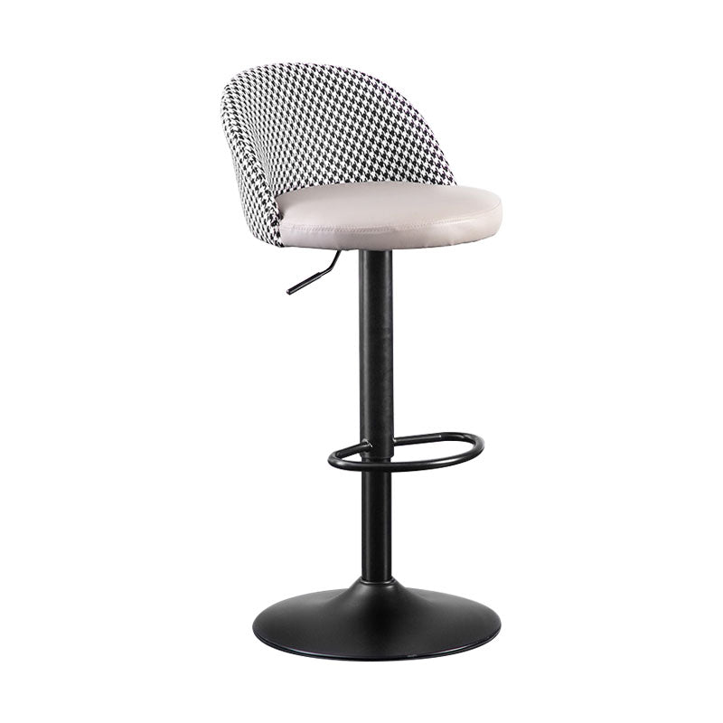Contemporary Adjustable Height Footrest Barstool Matte Finish Upholstered Stool Grey 1 Piece Bar Stool(31"H) Clearhalo 'Bar Furniture' 'Bar Stools' 'bar_stools' 'Furniture' 'furniture_bar_stools' 'Kitchen & Dining Furniture' 4875876