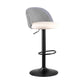 Contemporary Adjustable Height Footrest Barstool Matte Finish Upholstered Stool Off-White 1 Piece Bar Stool(31"H) Clearhalo 'Bar Furniture' 'Bar Stools' 'bar_stools' 'Furniture' 'furniture_bar_stools' 'Kitchen & Dining Furniture' 4875882