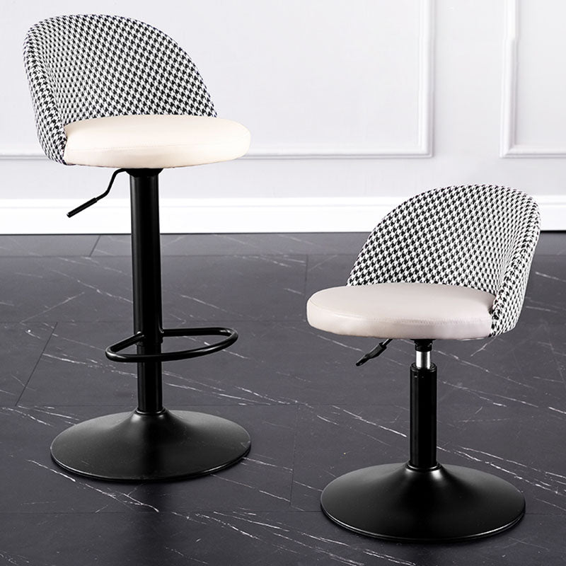 Contemporary Adjustable Height Footrest Barstool Matte Finish Upholstered Stool Clearhalo 'Bar Furniture' 'Bar Stools' 'bar_stools' 'Furniture' 'furniture_bar_stools' 'Kitchen & Dining Furniture' 4875883