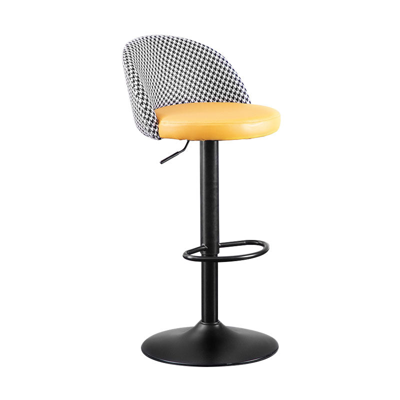 Contemporary Adjustable Height Footrest Barstool Matte Finish Upholstered Stool Orange 1 Piece Bar Stool(31"H) Clearhalo 'Bar Furniture' 'Bar Stools' 'bar_stools' 'Furniture' 'furniture_bar_stools' 'Kitchen & Dining Furniture' 4875884
