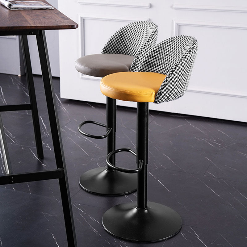 Contemporary Adjustable Height Footrest Barstool Matte Finish Upholstered Stool Clearhalo 'Bar Furniture' 'Bar Stools' 'bar_stools' 'Furniture' 'furniture_bar_stools' 'Kitchen & Dining Furniture' 4875885