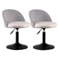 Contemporary Adjustable Height Footrest Barstool Matte Finish Upholstered Stool Grey Set of 2 Short Stool(22"H) Clearhalo 'Bar Furniture' 'Bar Stools' 'bar_stools' 'Furniture' 'furniture_bar_stools' 'Kitchen & Dining Furniture' 4875886