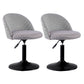 Contemporary Adjustable Height Footrest Barstool Matte Finish Upholstered Stool Black White Set of 2 Short Stool(22"H) Clearhalo 'Bar Furniture' 'Bar Stools' 'bar_stools' 'Furniture' 'furniture_bar_stools' 'Kitchen & Dining Furniture' 4875888