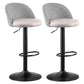 Contemporary Adjustable Height Footrest Barstool Matte Finish Upholstered Stool Grey Set of 2 Bar Stool(31"H) Clearhalo 'Bar Furniture' 'Bar Stools' 'bar_stools' 'Furniture' 'furniture_bar_stools' 'Kitchen & Dining Furniture' 4875893