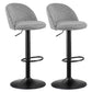 Contemporary Adjustable Height Footrest Barstool Matte Finish Upholstered Stool Black White Set of 2 Bar Stool(31"H) Clearhalo 'Bar Furniture' 'Bar Stools' 'bar_stools' 'Furniture' 'furniture_bar_stools' 'Kitchen & Dining Furniture' 4875894