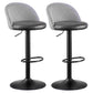 Contemporary Adjustable Height Footrest Barstool Matte Finish Upholstered Stool Black Set of 2 Bar Stool(31"H) Clearhalo 'Bar Furniture' 'Bar Stools' 'bar_stools' 'Furniture' 'furniture_bar_stools' 'Kitchen & Dining Furniture' 4875895