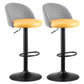Contemporary Adjustable Height Footrest Barstool Matte Finish Upholstered Stool Orange Set of 2 Bar Stool(31"H) Clearhalo 'Bar Furniture' 'Bar Stools' 'bar_stools' 'Furniture' 'furniture_bar_stools' 'Kitchen & Dining Furniture' 4875897