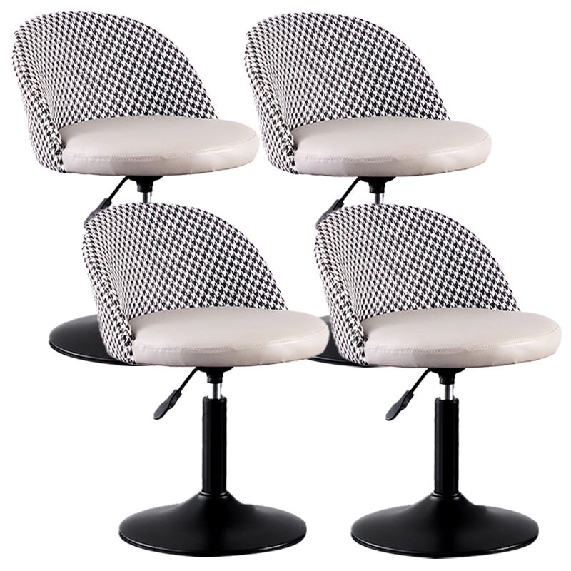 Contemporary Adjustable Height Footrest Barstool Matte Finish Upholstered Stool Grey Set of 4 Short Stool(22"H) Clearhalo 'Bar Furniture' 'Bar Stools' 'bar_stools' 'Furniture' 'furniture_bar_stools' 'Kitchen & Dining Furniture' 4875898