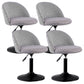 Contemporary Adjustable Height Footrest Barstool Matte Finish Upholstered Stool Black White Set of 4 Short Stool(22"H) Clearhalo 'Bar Furniture' 'Bar Stools' 'bar_stools' 'Furniture' 'furniture_bar_stools' 'Kitchen & Dining Furniture' 4875899