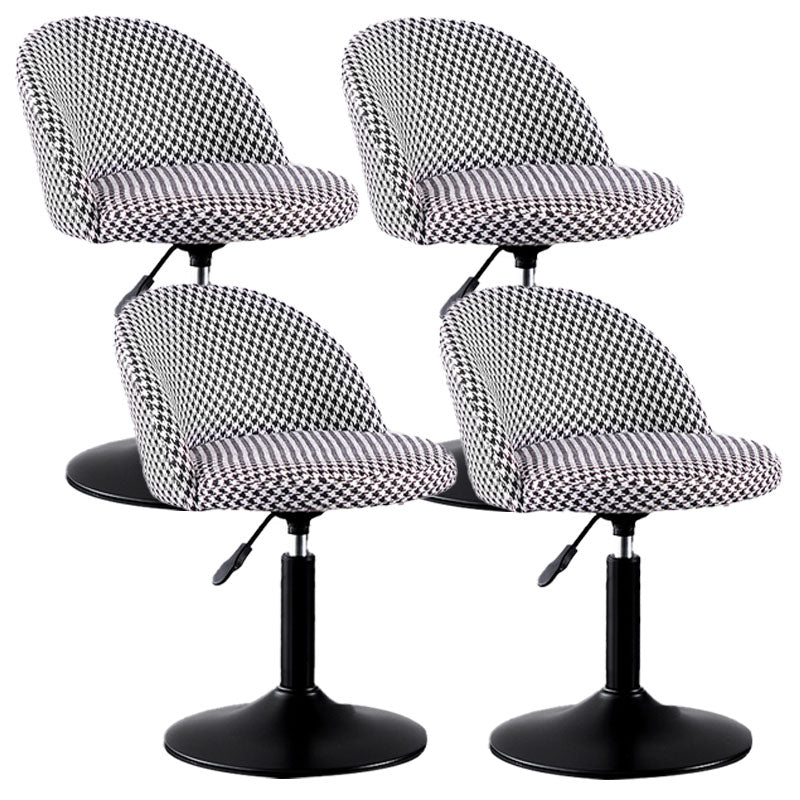 Contemporary Adjustable Height Footrest Barstool Matte Finish Upholstered Stool Black White Set of 4 Short Stool(22"H) Clearhalo 'Bar Furniture' 'Bar Stools' 'bar_stools' 'Furniture' 'furniture_bar_stools' 'Kitchen & Dining Furniture' 4875899