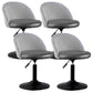 Contemporary Adjustable Height Footrest Barstool Matte Finish Upholstered Stool Black Set of 4 Short Stool(22"H) Clearhalo 'Bar Furniture' 'Bar Stools' 'bar_stools' 'Furniture' 'furniture_bar_stools' 'Kitchen & Dining Furniture' 4875900