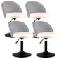 Contemporary Adjustable Height Footrest Barstool Matte Finish Upholstered Stool Off-White Set of 4 Short Stool(22"H) Clearhalo 'Bar Furniture' 'Bar Stools' 'bar_stools' 'Furniture' 'furniture_bar_stools' 'Kitchen & Dining Furniture' 4875901