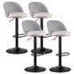 Contemporary Adjustable Height Footrest Barstool Matte Finish Upholstered Stool Grey Set of 4 Bar Stool(31"H) Clearhalo 'Bar Furniture' 'Bar Stools' 'bar_stools' 'Furniture' 'furniture_bar_stools' 'Kitchen & Dining Furniture' 4875903