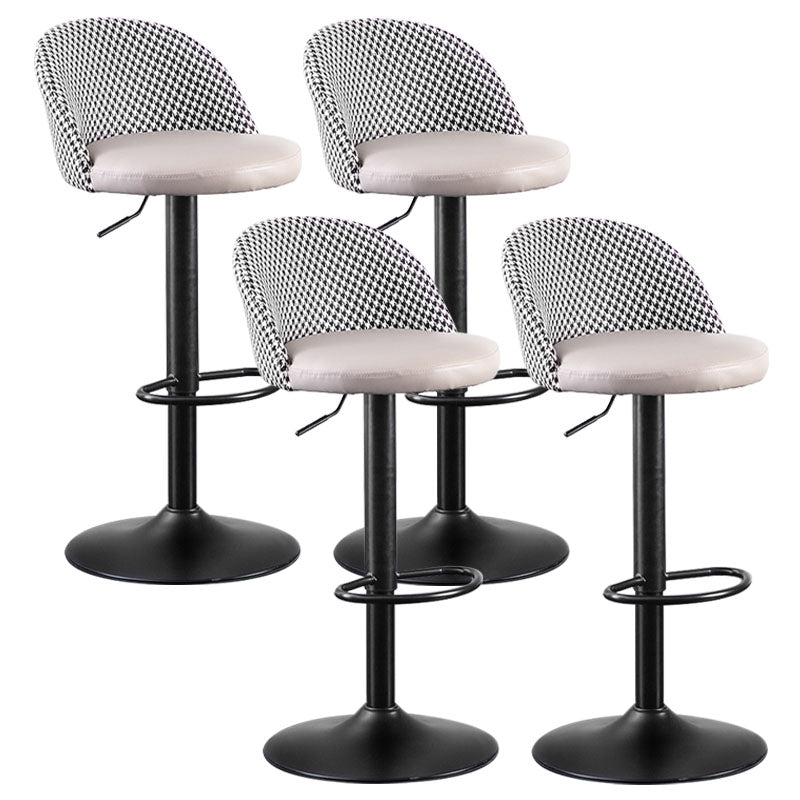 Contemporary Adjustable Height Footrest Barstool Matte Finish Upholstered Stool Grey Set of 4 Bar Stool(31"H) Clearhalo 'Bar Furniture' 'Bar Stools' 'bar_stools' 'Furniture' 'furniture_bar_stools' 'Kitchen & Dining Furniture' 4875903