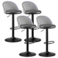 Contemporary Adjustable Height Footrest Barstool Matte Finish Upholstered Stool Black Set of 4 Bar Stool(31"H) Clearhalo 'Bar Furniture' 'Bar Stools' 'bar_stools' 'Furniture' 'furniture_bar_stools' 'Kitchen & Dining Furniture' 4875905