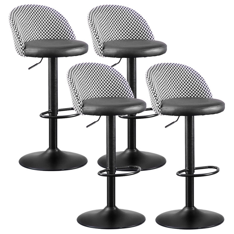 Contemporary Adjustable Height Footrest Barstool Matte Finish Upholstered Stool Black Set of 4 Bar Stool(31"H) Clearhalo 'Bar Furniture' 'Bar Stools' 'bar_stools' 'Furniture' 'furniture_bar_stools' 'Kitchen & Dining Furniture' 4875905