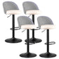 Contemporary Adjustable Height Footrest Barstool Matte Finish Upholstered Stool Off-White Set of 4 Bar Stool(31"H) Clearhalo 'Bar Furniture' 'Bar Stools' 'bar_stools' 'Furniture' 'furniture_bar_stools' 'Kitchen & Dining Furniture' 4875906