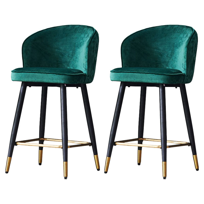 Scandinavian Footrest Home Stool Matte Finish Upholstered Bar Stools Green 2 Piece Set Clearhalo 'Bar Furniture' 'Bar Stools' 'bar_stools' 'furn' 'furn_bar_stools' 'Furniture' 'furniture_bar_stools' 'Kitchen & Dining Furniture' 4875911