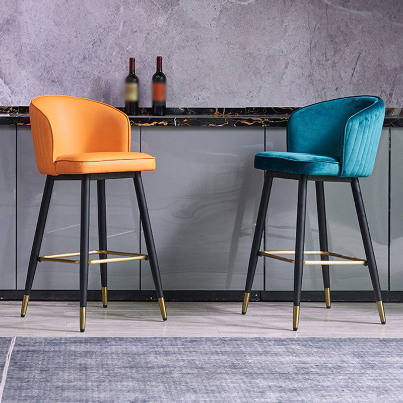 Scandinavian Footrest Home Stool Matte Finish Upholstered Bar Stools Clearhalo 'Bar Furniture' 'Bar Stools' 'bar_stools' 'furn' 'furn_bar_stools' 'Furniture' 'furniture_bar_stools' 'Kitchen & Dining Furniture' 4875914