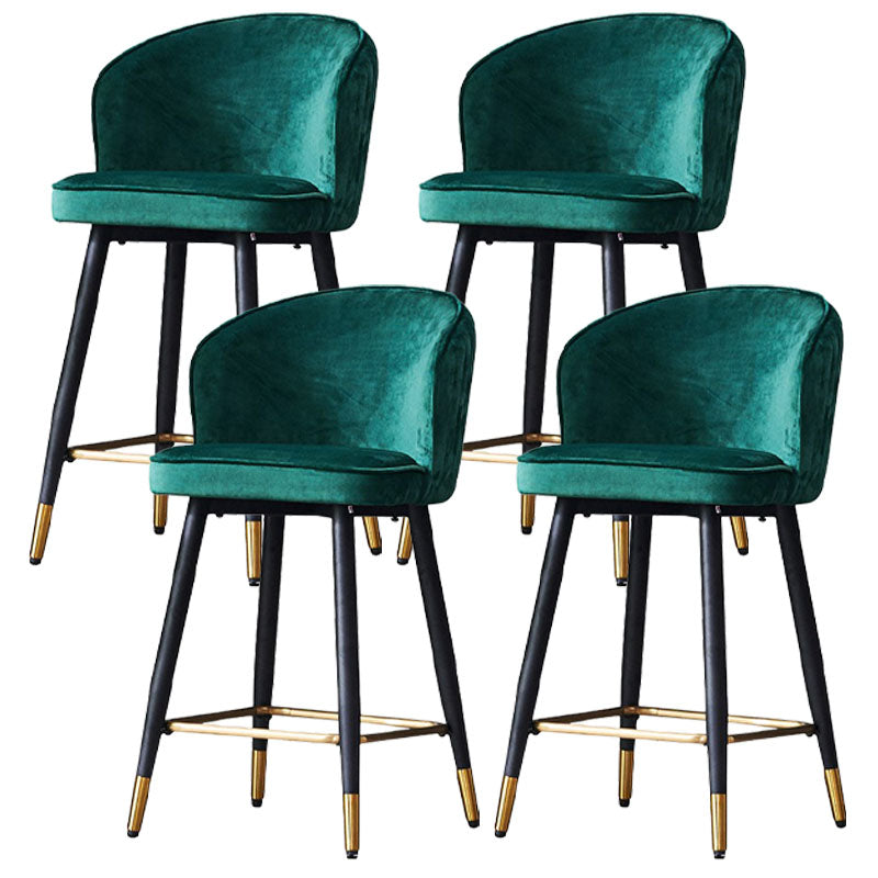 Scandinavian Footrest Home Stool Matte Finish Upholstered Bar Stools Green 4 Piece Set Clearhalo 'Bar Furniture' 'Bar Stools' 'bar_stools' 'furn' 'furn_bar_stools' 'Furniture' 'furniture_bar_stools' 'Kitchen & Dining Furniture' 4875918