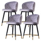 Scandinavian Footrest Home Stool Matte Finish Upholstered Bar Stools Grey 4 Piece Set Clearhalo 'Bar Furniture' 'Bar Stools' 'bar_stools' 'furn' 'furn_bar_stools' 'Furniture' 'furniture_bar_stools' 'Kitchen & Dining Furniture' 4875920