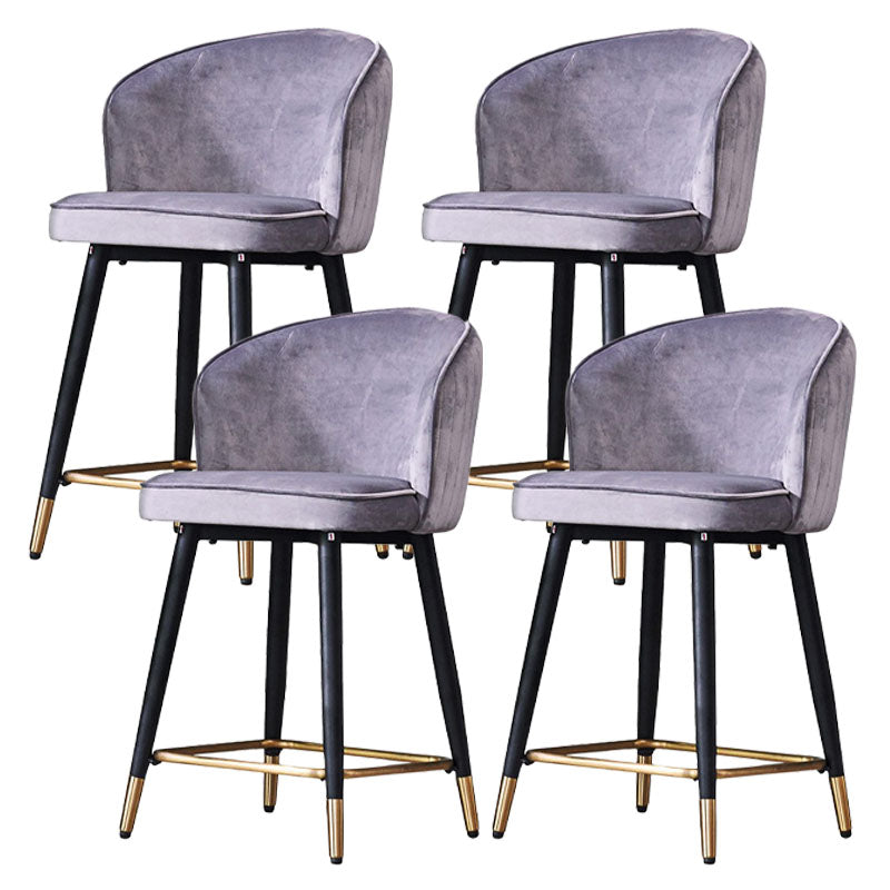 Scandinavian Footrest Home Stool Matte Finish Upholstered Bar Stools Grey 4 Piece Set Clearhalo 'Bar Furniture' 'Bar Stools' 'bar_stools' 'furn' 'furn_bar_stools' 'Furniture' 'furniture_bar_stools' 'Kitchen & Dining Furniture' 4875920