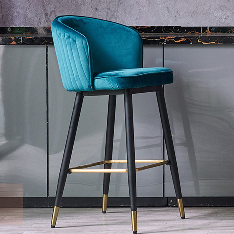 Scandinavian Footrest Home Stool Matte Finish Upholstered Bar Stools Clearhalo 'Bar Furniture' 'Bar Stools' 'bar_stools' 'furn' 'furn_bar_stools' 'Furniture' 'furniture_bar_stools' 'Kitchen & Dining Furniture' 4875928