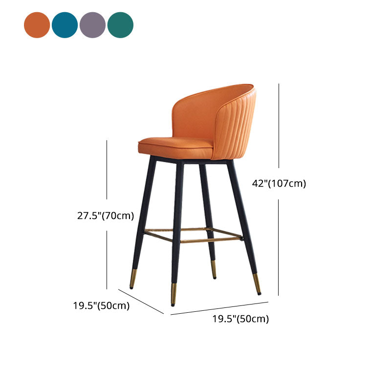 Scandinavian Footrest Home Stool Matte Finish Upholstered Bar Stools Clearhalo 'Bar Furniture' 'Bar Stools' 'bar_stools' 'furn' 'furn_bar_stools' 'Furniture' 'furniture_bar_stools' 'Kitchen & Dining Furniture' 4875932