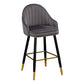 Scandinavian Restaurant Armed Stool Matte Finish Velvet Barstool Dark Gray 1 Piece Clearhalo 'Bar Furniture' 'Bar Stools' 'bar_stools' 'Furniture' 'furniture_bar_stools' 'Kitchen & Dining Furniture' 4876062