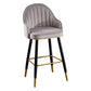 Scandinavian Restaurant Armed Stool Matte Finish Velvet Barstool Light Gray 1 Piece Clearhalo 'Bar Furniture' 'Bar Stools' 'bar_stools' 'Furniture' 'furniture_bar_stools' 'Kitchen & Dining Furniture' 4876067
