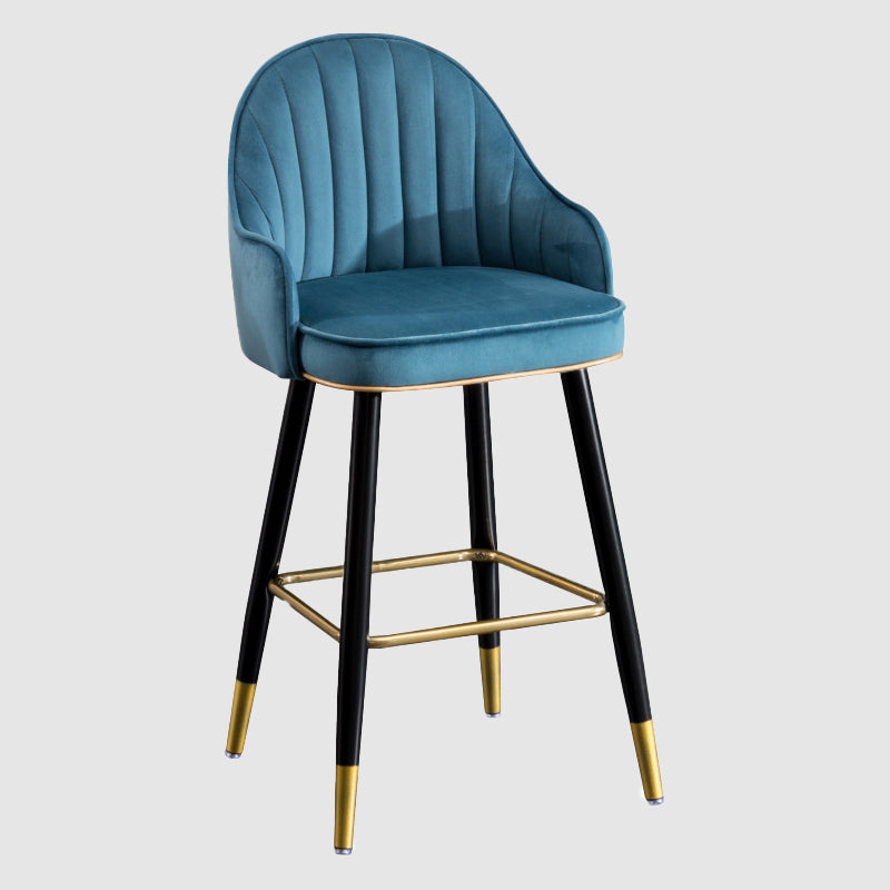 Scandinavian Restaurant Armed Stool Matte Finish Velvet Barstool Clearhalo 'Bar Furniture' 'Bar Stools' 'bar_stools' 'Furniture' 'furniture_bar_stools' 'Kitchen & Dining Furniture' 4876068