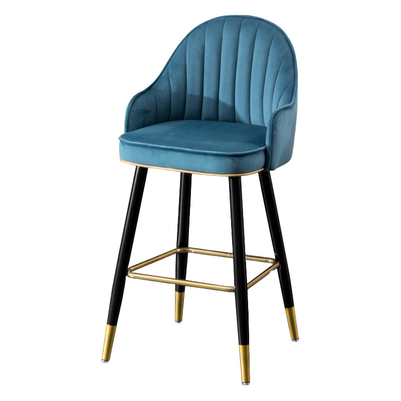 Scandinavian Restaurant Armed Stool Matte Finish Velvet Barstool Clearhalo 'Bar Furniture' 'Bar Stools' 'bar_stools' 'Furniture' 'furniture_bar_stools' 'Kitchen & Dining Furniture' 4876070