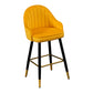 Scandinavian Restaurant Armed Stool Matte Finish Velvet Barstool Orange 1 Piece Clearhalo 'Bar Furniture' 'Bar Stools' 'bar_stools' 'Furniture' 'furniture_bar_stools' 'Kitchen & Dining Furniture' 4876072
