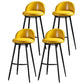 Contemporary Restaurant Footrest Stool Matte Finish Leather Barstool Yellow 4 Piece Set Clearhalo 'Bar Furniture' 'Bar Stools' 'bar_stools' 'furn' 'furn_bar_stools' 'Furniture' 'furniture_bar_stools' 'Kitchen & Dining Furniture' 4876114