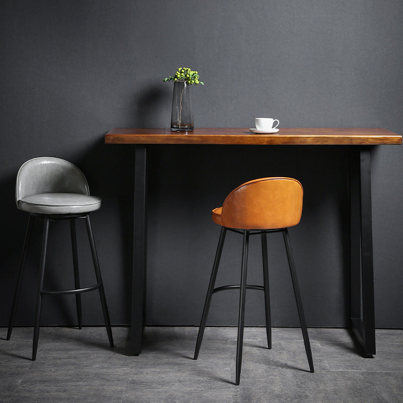 Contemporary Restaurant Footrest Stool Matte Finish Leather Barstool Clearhalo 'Bar Furniture' 'Bar Stools' 'bar_stools' 'furn' 'furn_bar_stools' 'Furniture' 'furniture_bar_stools' 'Kitchen & Dining Furniture' 4876115