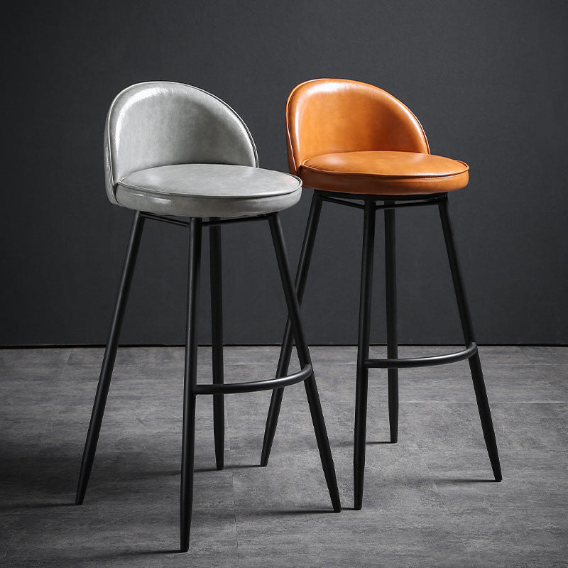 Contemporary Restaurant Footrest Stool Matte Finish Leather Barstool Clearhalo 'Bar Furniture' 'Bar Stools' 'bar_stools' 'furn' 'furn_bar_stools' 'Furniture' 'furniture_bar_stools' 'Kitchen & Dining Furniture' 4876117