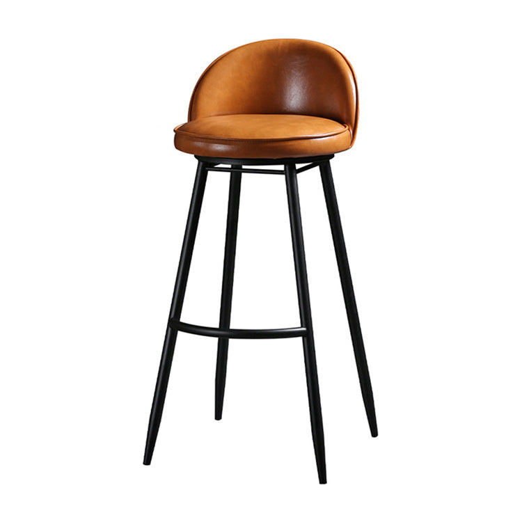 Contemporary Restaurant Footrest Stool Matte Finish Leather Barstool Clearhalo 'Bar Furniture' 'Bar Stools' 'bar_stools' 'furn' 'furn_bar_stools' 'Furniture' 'furniture_bar_stools' 'Kitchen & Dining Furniture' 4876119