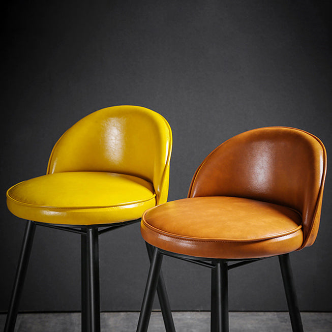 Contemporary Restaurant Footrest Stool Matte Finish Leather Barstool Clearhalo 'Bar Furniture' 'Bar Stools' 'bar_stools' 'furn' 'furn_bar_stools' 'Furniture' 'furniture_bar_stools' 'Kitchen & Dining Furniture' 4876120