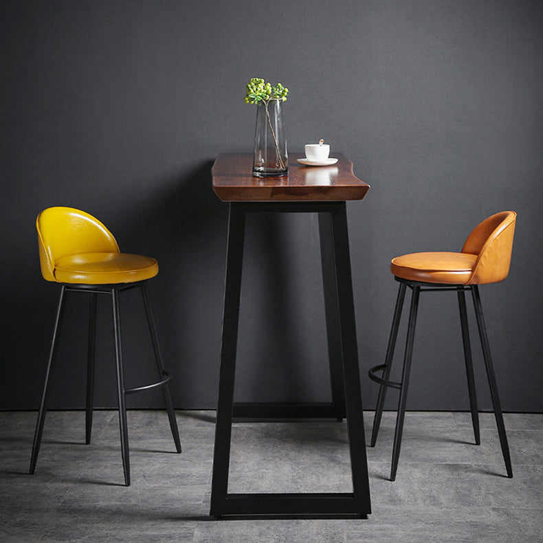 Contemporary Restaurant Footrest Stool Matte Finish Leather Barstool Clearhalo 'Bar Furniture' 'Bar Stools' 'bar_stools' 'furn' 'furn_bar_stools' 'Furniture' 'furniture_bar_stools' 'Kitchen & Dining Furniture' 4876127