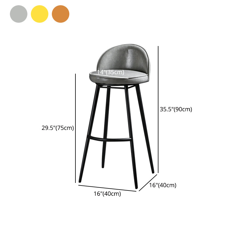 Contemporary Restaurant Footrest Stool Matte Finish Leather Barstool Clearhalo 'Bar Furniture' 'Bar Stools' 'bar_stools' 'furn' 'furn_bar_stools' 'Furniture' 'furniture_bar_stools' 'Kitchen & Dining Furniture' 4876130
