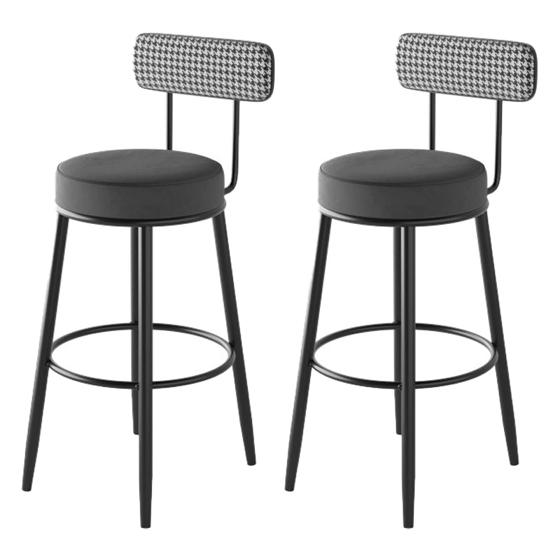Scandinavian Matte Finish Velvet Counter Stool Footrest Coffee Shop Barstool Grey Set of 2 Bar Stool(30"H) Clearhalo 'Bar Furniture' 'Bar Stools' 'bar_stools' 'Furniture' 'furniture_bar_stools' 'Kitchen & Dining Furniture' 4876171